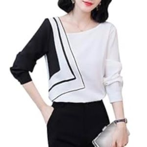Lai Meng Five Cats XL (runs small) unique black and white top